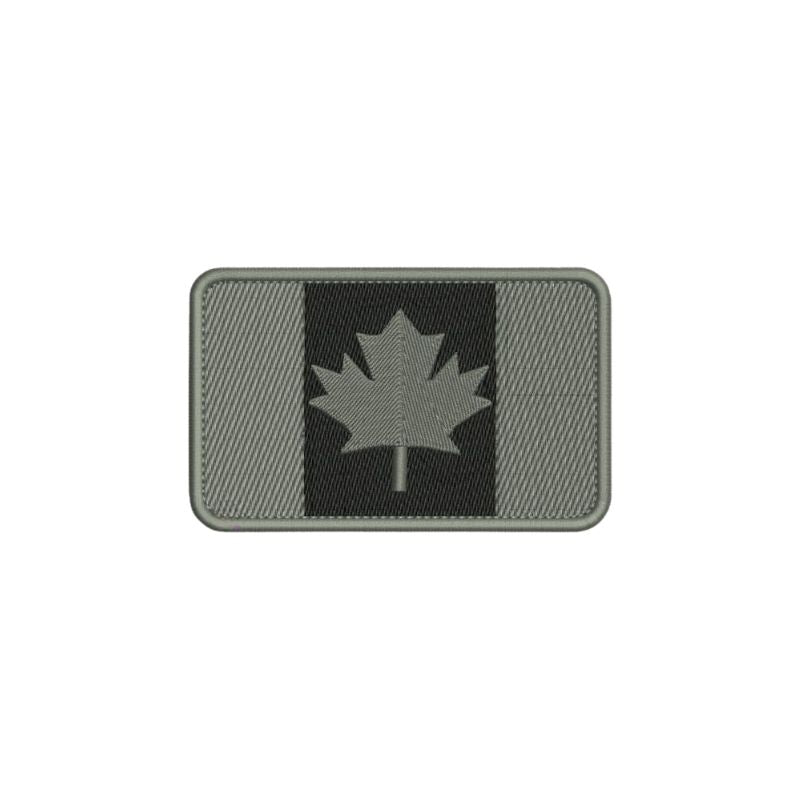 Canada Flag Black & Gray Velcro Patch