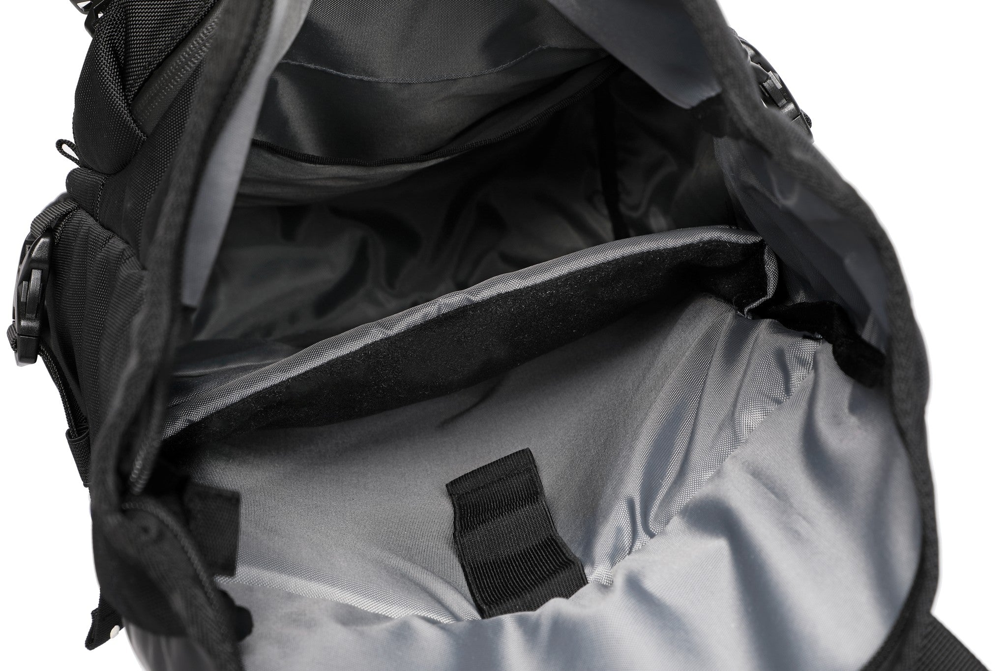 Summit Backpack 25L in Black, interior view of the roomy main compartment