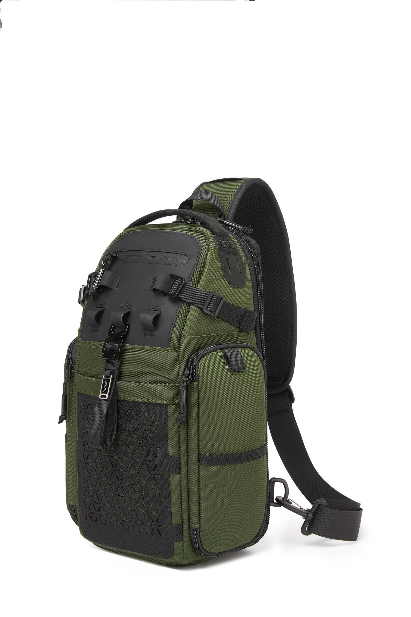 Ridge Sling Backpack 12L in Green - three-quarter front view