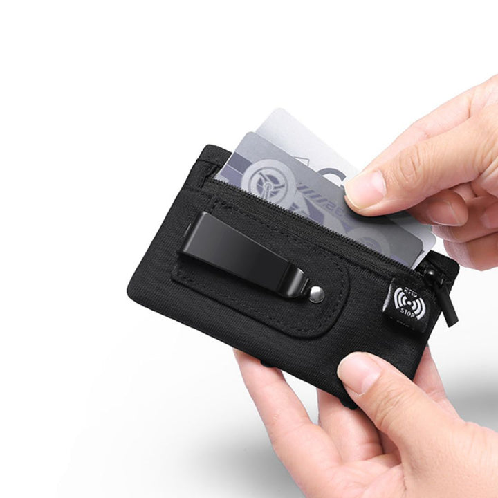 RFID-Blocking Slim Wallet with Moneyclip